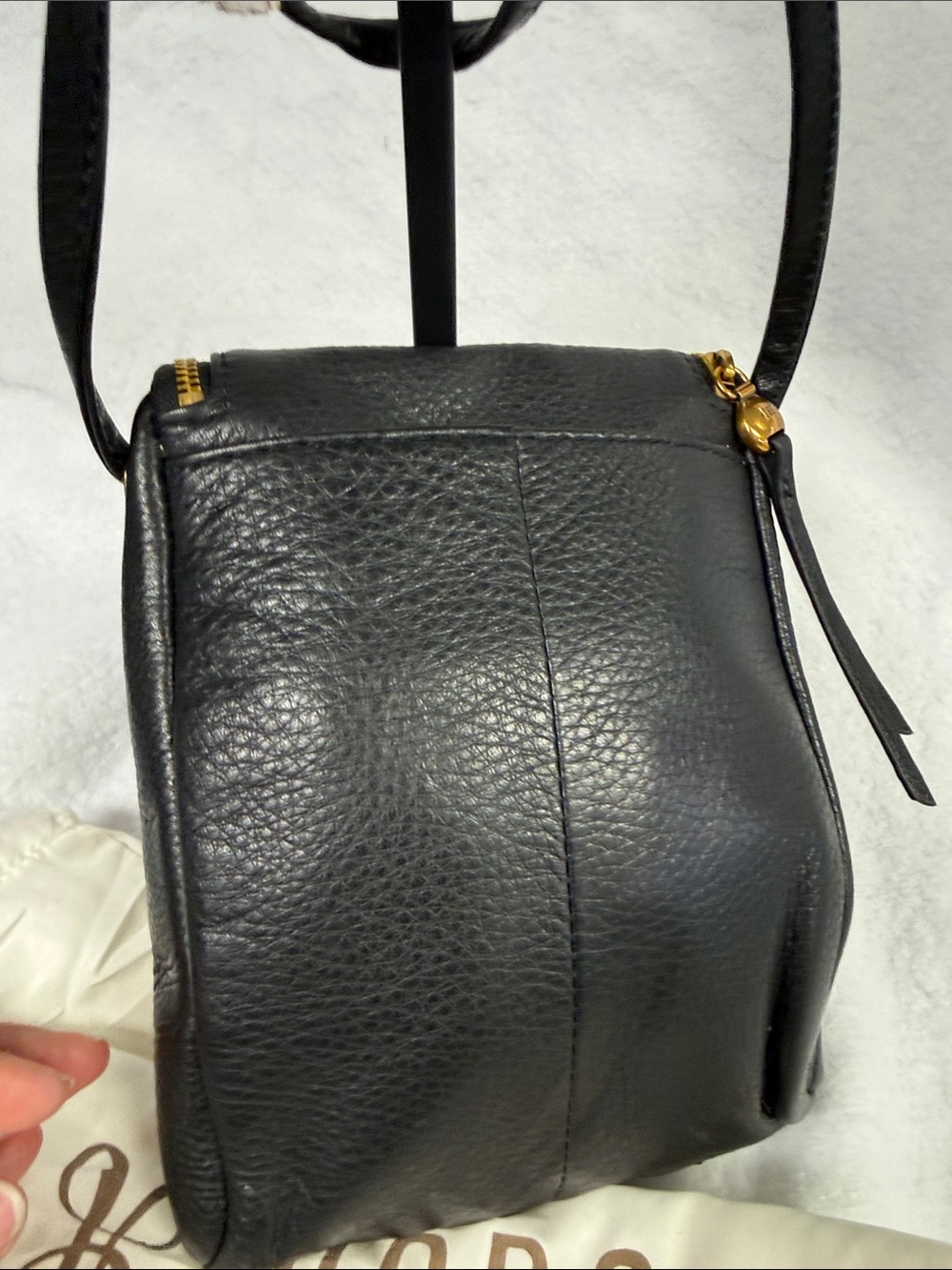 HOBO Black Pebbled Leather Crossbody with Gold Hardware - Picture 3 of 4